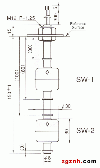 液位傳感器（水位傳感器）FS-9521尺寸規格