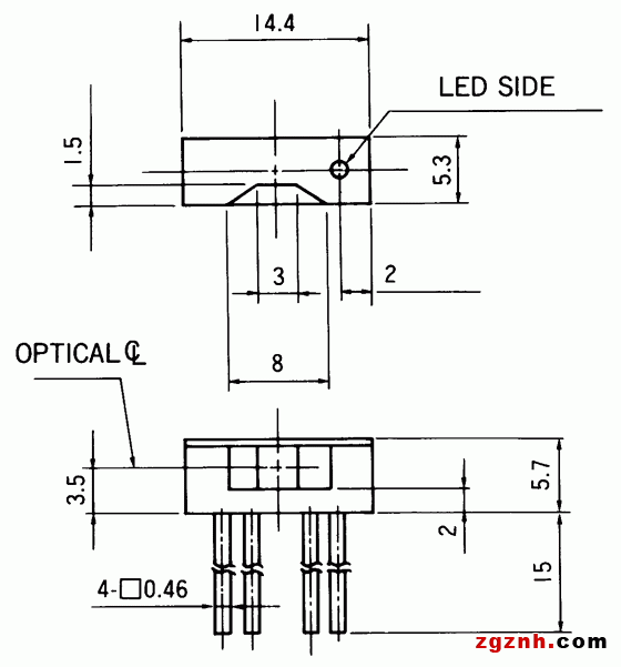 光電傳感器（光學(xué)傳感器）OM-2607尺寸規(guī)格