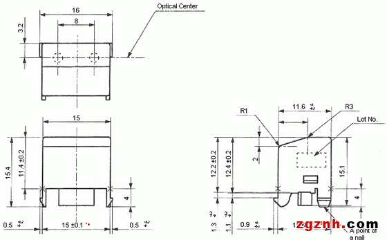 光電傳感器（光學傳感器）ON-171-A8尺寸規格