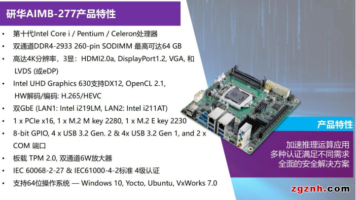 研華Mini-ITX AIMB-277287新品上市！搭載第10代Intel Core處理器 密集型AI加速推理運算應